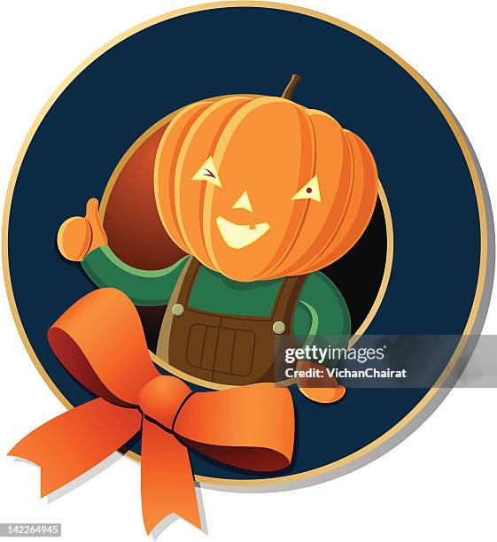 jack o lantern thumb up - jackfruit stock illustrations