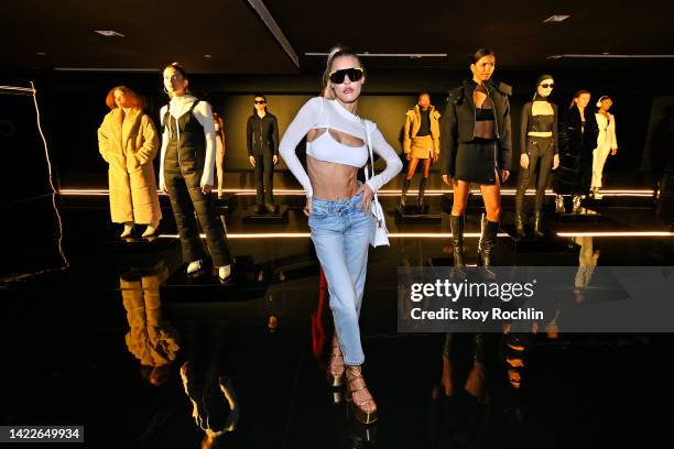 Model, Joy Corrigan poses at the alo presentation during NYFW: The Shows 2022 at Spring Studios on September 10, 2022 in New York City.