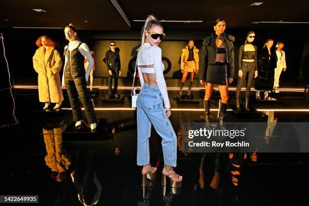 Model, Joy Corrigan poses at the alo presentation during NYFW: The Shows 2022 at Spring Studios on September 10, 2022 in New York City.