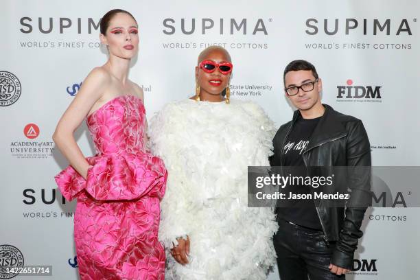 Coco Rocha, Kelly Augustine, and Christian Siriano attend the Supima fashion show during September 2022 New York Fashion Week: The Shows at Gallery...