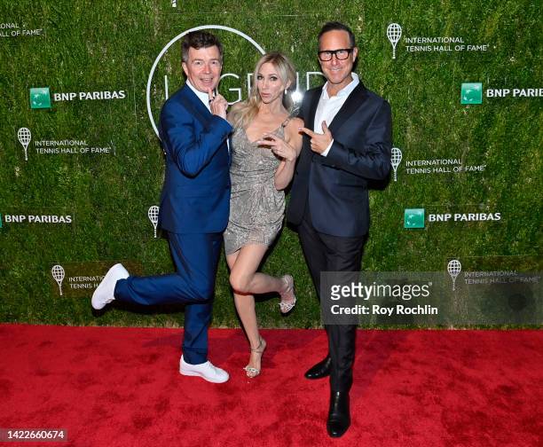 Rick Astley, Debbie Gibson and Richard Weitz attend the International Tennis Hall of Fame Legends Ball at Cipriani 42nd Street on September 10, 2022...