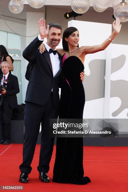 Raoul Bova and festival hostess Rocio Munoz Morales attend the closing ceremony red carpet at the 79th Venice International Film Festival on...