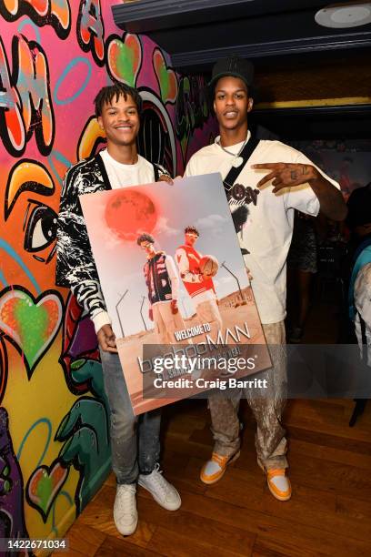 Shaqir O'Neal and Shareef O'Neal attend the boohooMAN x Shareef & Shaqir O'Neal NYFW Dinner at Sei Less on September 10, 2022 in New York City.