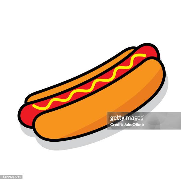 hotdog doodle 6 - hot dog stock illustrations