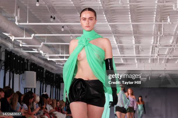 Ella Emhoff walks the runway during the S/S 2023 Prabal Gurung fashion show during New York Fashion Week at United Nations Plaza on September 10,...