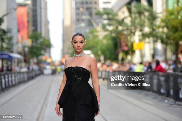 Madelyn Cline attends Netflix "Glass Onion" world premiere at the Toronto International Film Festival at Princess of Wales Theatre on September 10,...
