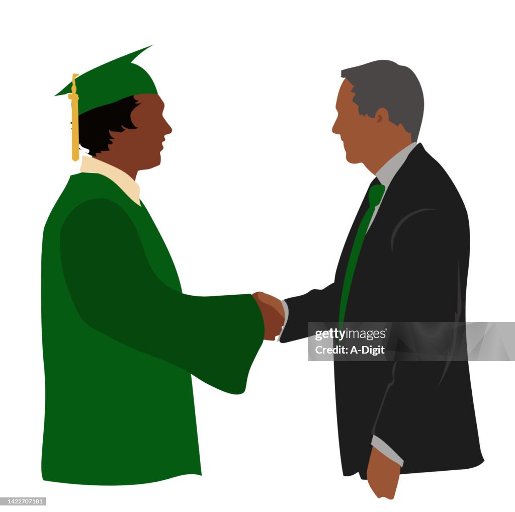 Graduation Send Off Green Gown High-Res Vector Graphic - Getty Images