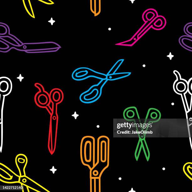 scissors doodle pattern 2 - closing gap stock illustrations