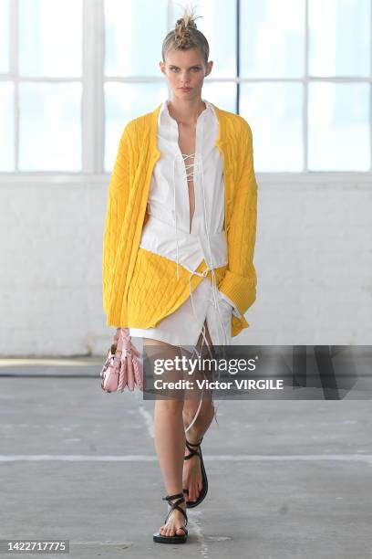 Model walks the runway during the Altuzzara Ready to Wear Spring/Summer 2023 show as part of the New York Fashion Week on September 10, 2022 in NY.