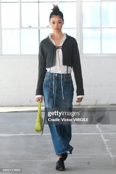 Model walks the runway during the Altuzzara Ready to Wear Spring/Summer 2023 show as part of the New York Fashion Week on September 10, 2022 in NY.