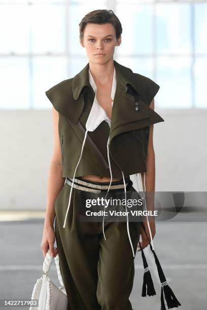 Model walks the runway during the Altuzzara Ready to Wear Spring/Summer 2023 show as part of the New York Fashion Week on September 10, 2022 in NY.