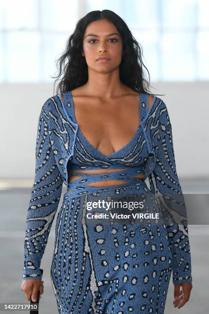 Model walks the runway during the Altuzzara Ready to Wear Spring/Summer 2023 show as part of the New York Fashion Week on September 10, 2022 in NY.