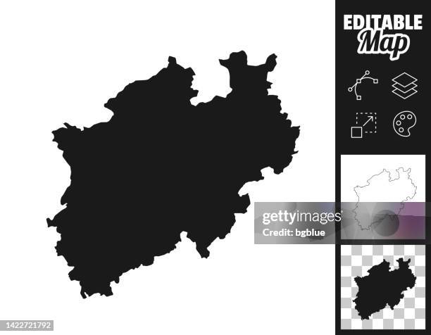 ilustraciones, imágenes clip art, dibujos animados e iconos de stock de mapas de renania del norte-westfalia para el diseño. fácilmente editable - nordrhein westfalen