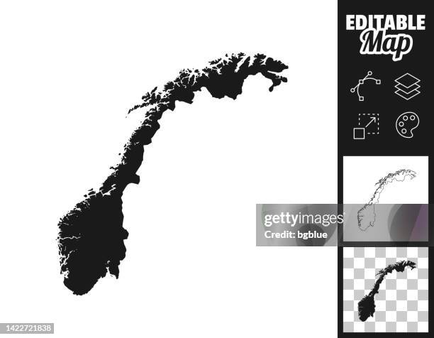 stockillustraties, clipart, cartoons en iconen met norway maps for design. easily editable - norge