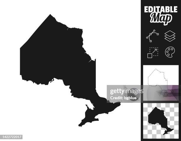ontario maps for design. easily editable - ontario canada stock illustrations