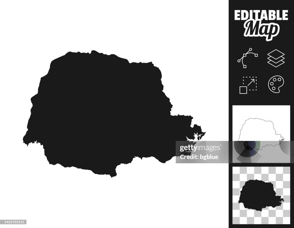 Parana maps for design. Easily editable