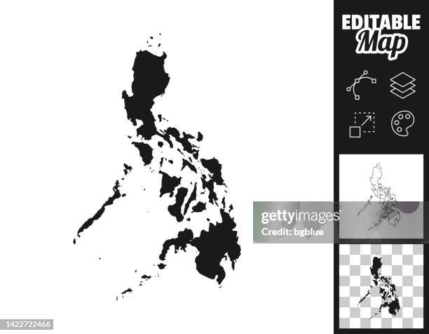 デザインのためのフィリピンの地図。簡単に編集可能 - グレーターマニラエリア点のイラスト素材／クリップアート素材／マンガ素材／アイコン素材