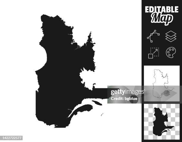 quebec maps for design. easily editable - quebec city stock illustrations