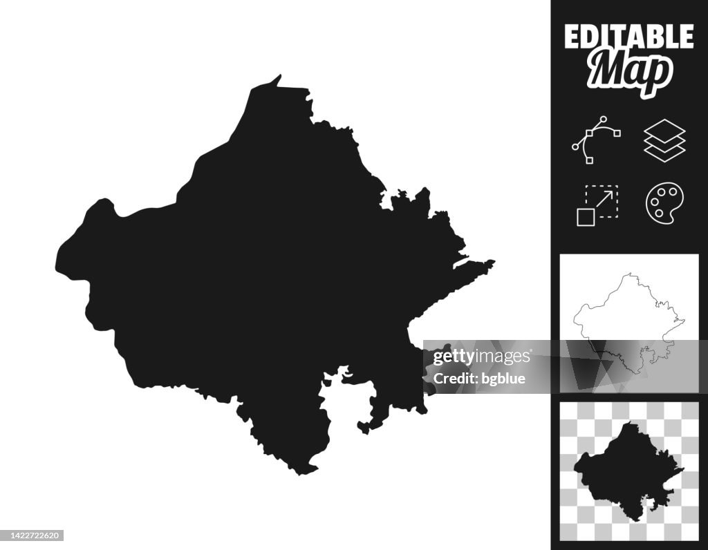 Present Rajasthan Map Rajasthan Maps For Design Easily Editable High-Res Vector Graphic ...