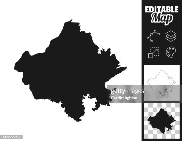 rajasthan maps for design. easily editable - rajasthan stock illustrations