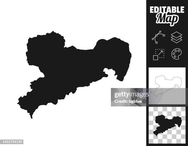 sachsen karten für design. leicht editierbar - leipzig saxony stock-grafiken, -clipart, -cartoons und -symbole