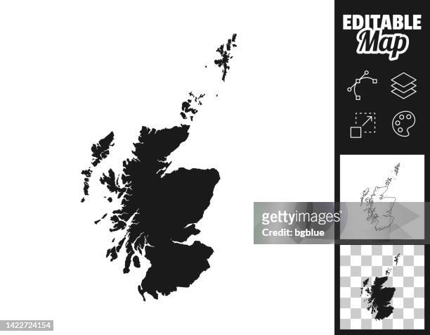 scotland maps for design. easily editable - scotland stock illustrations stock illustrations