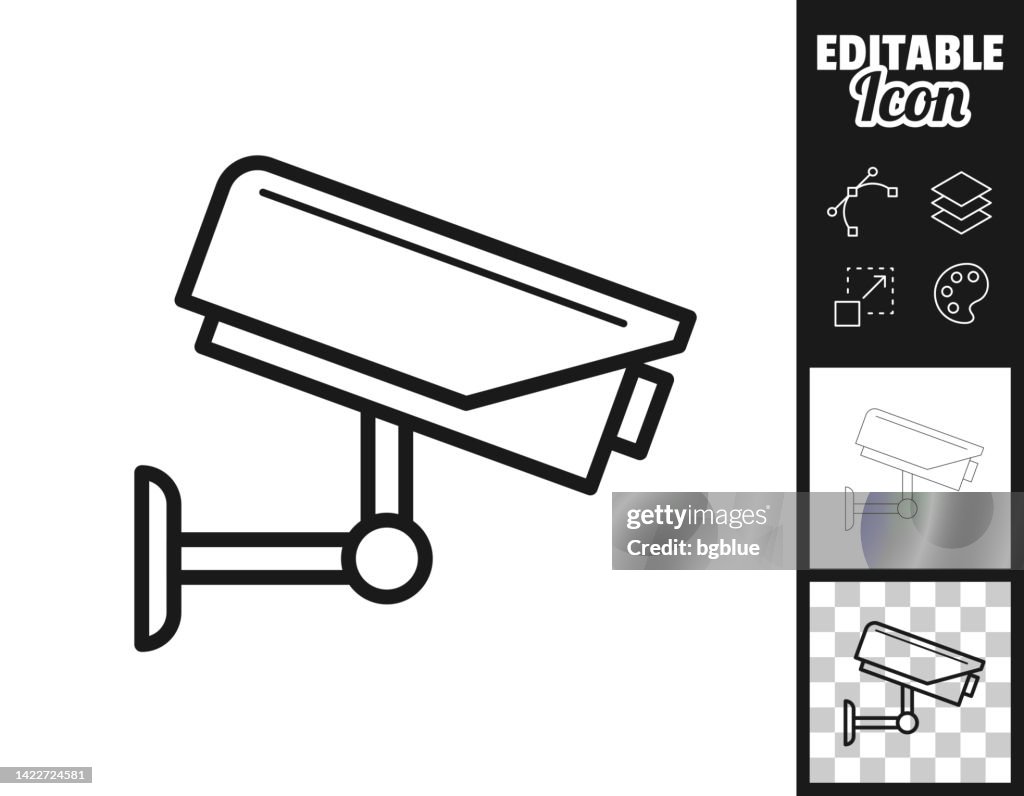 CCTV - Cámara de seguridad. Icono para el diseño. Fácilmente editable
