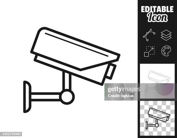 cctv - security camera. icon for design. easily editable - movie camera stock illustrations