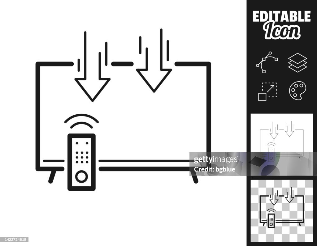 Send to TV. Icon for design. Easily editable