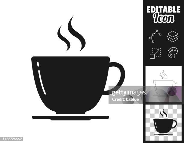 coffee cup. icon for design. easily editable - coffee mug white background stock illustrations