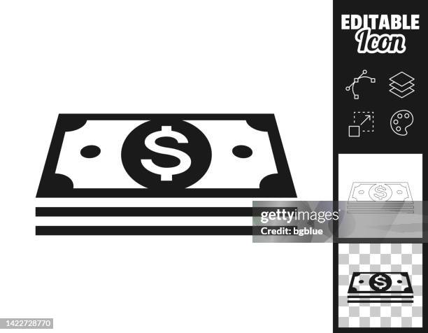 dollar banknotes. icon for design. easily editable - dollar-bill-clip-art stock illustrations
