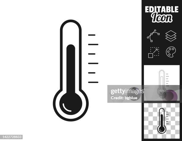 ilustrações, clipart, desenhos animados e ícones de termômetro. ícone para design. facilmente editável - termómetro