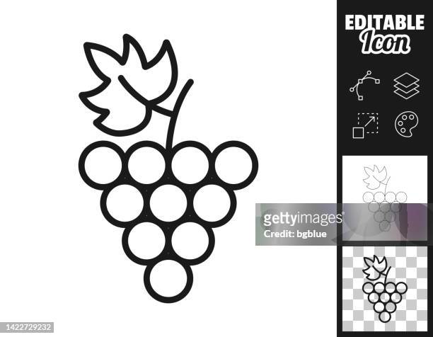 ilustraciones, imágenes clip art, dibujos animados e iconos de stock de uva. icono para el diseño. fácilmente editable - uva