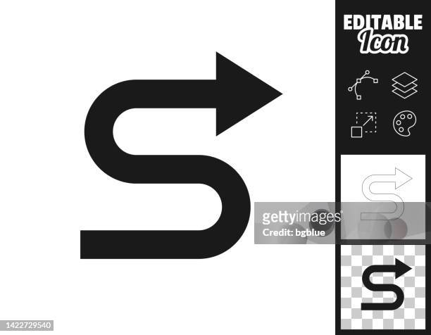 zig zag direction arrow. icon for design. easily editable - letter s icon stock illustrations