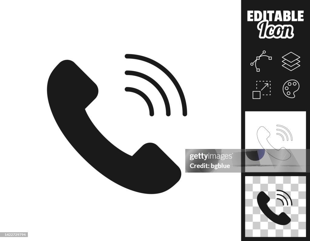 Telefonat. Icon für Design. Leicht editierbar