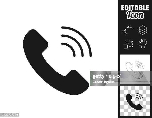 phone call. icon for design. easily editable - no noise icon png stock illustrations