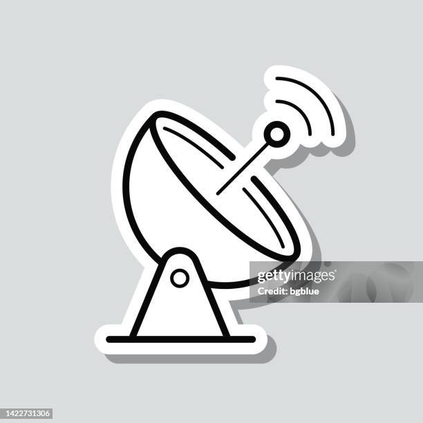 satellite dish. icon sticker on gray background - observatory stock illustrations