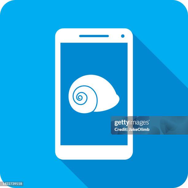 snail shell smartphone icon silhouette - slow motion stock illustrations