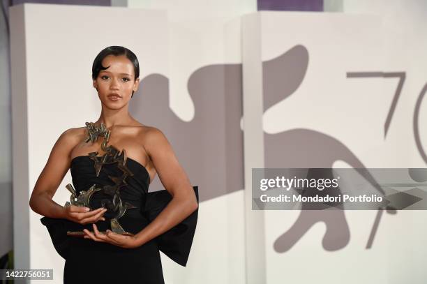 Canadian actress Taylor Russell at the 79 Venice International Film Festival 2022. Award Ceremony Red Carpet. Venice , September 10th, 2022