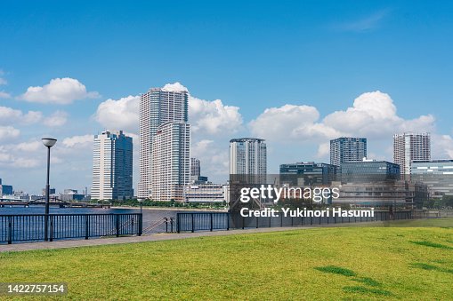 View of Tokyo Bayside under the blue sky View of Tokyo Bayside under the blue sky