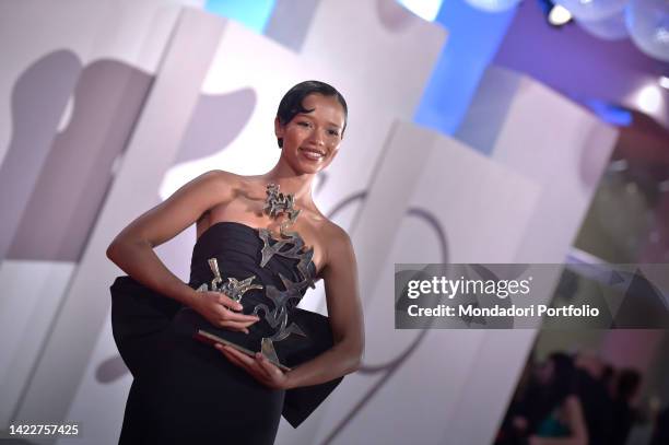 Canadian actress Taylor Russell at the 79 Venice International Film Festival 2022. Award Ceremony Red Carpet. Venice , September 10th, 2022