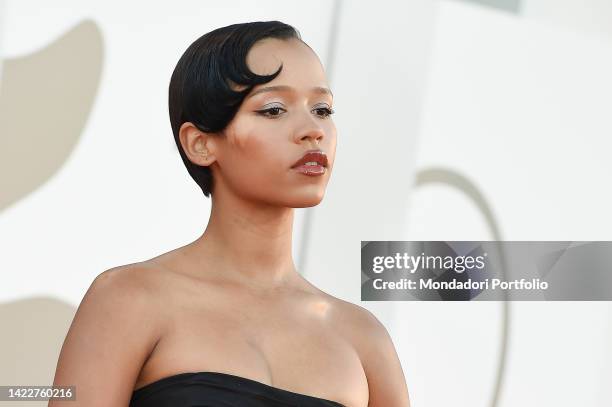 Canadian actress Taylor Russell at the 79 Venice International Film Festival 2022. Closing Ceremony Red carpet. Venice , September 10th, 2022