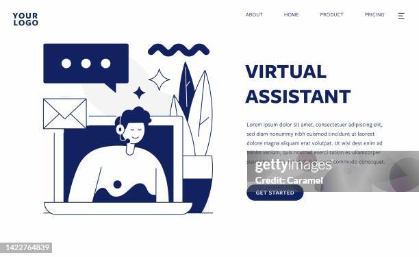 virtual assistant concept stock illustration. - virtual assistant stock illustrations