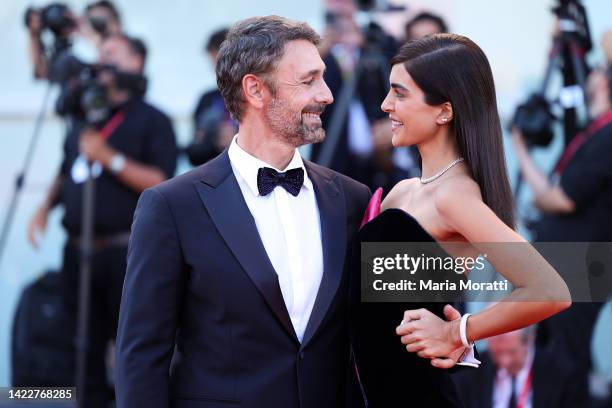 Raoul Bova and Rocio Munoz Morales attend the closing ceremony red carpet at the 79th Venice International Film Festival on September 10, 2022 in...