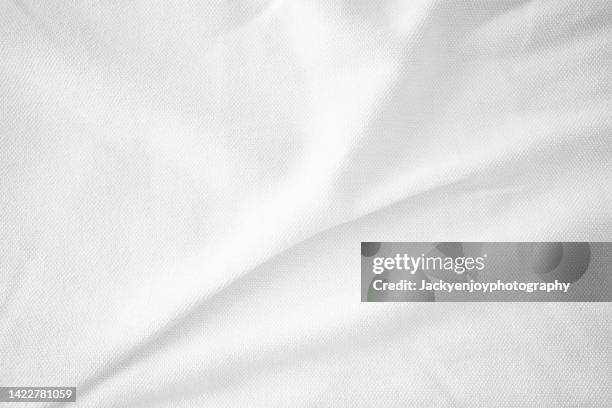 white fabric cloth polyester texture and textile background. - polyester fotografías e imágenes de stock