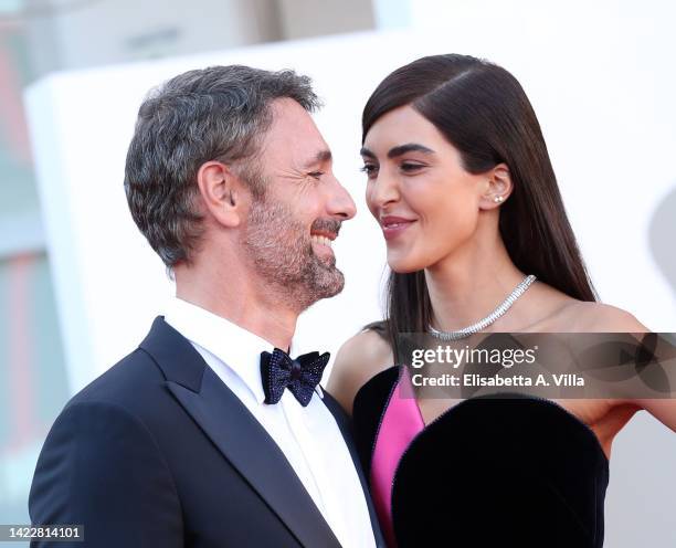 Raoul Bova and Rocio Munoz Morales attend the closing ceremony red carpet at the 79th Venice International Film Festival on September 10, 2022 in...