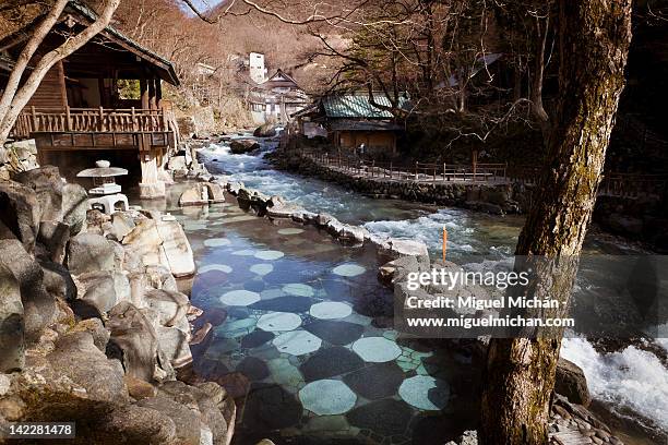 open spa hot springs - gunma prefecture stock pictures, royalty-free photos & images