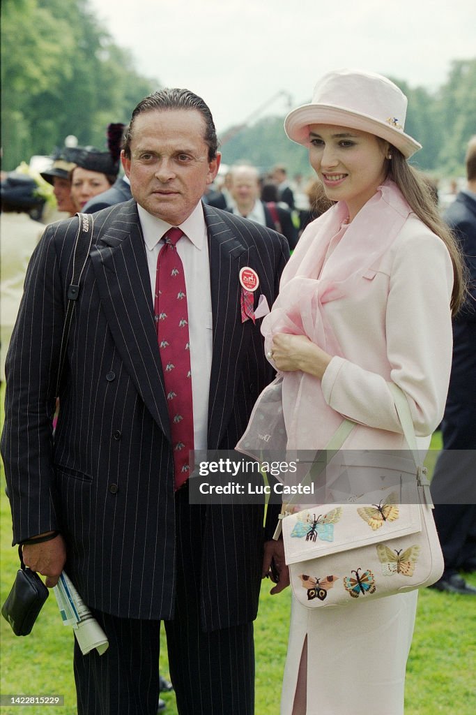 Alec Wildenstein and his Wife Liouba Stoupakova attend the Prix de