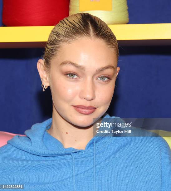 Gigi Hadid attends the opening of her Guest In Residence pop-up store at 12 Mercer Street in SoHo on September 11, 2022 in New York City.