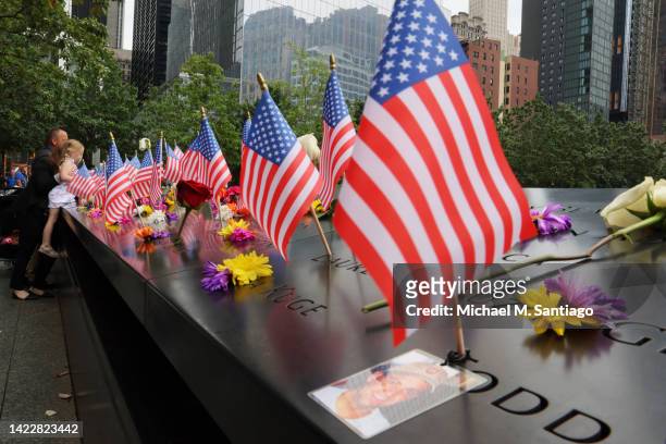 Families of the victims of the 9/11 terror attack attend the annual 9/11 Commemoration Ceremony at the National 9/11 Memorial and Museum on September...